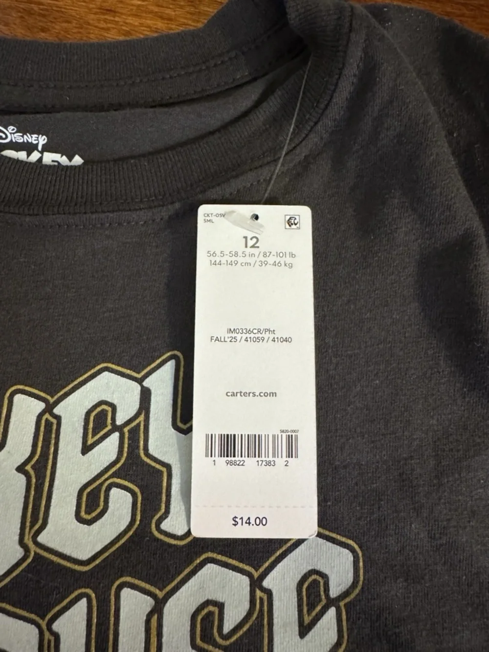 Carter's NWT Boy's Size 12 Mickey Mouse Short Sleeve Graphic T-Shirt